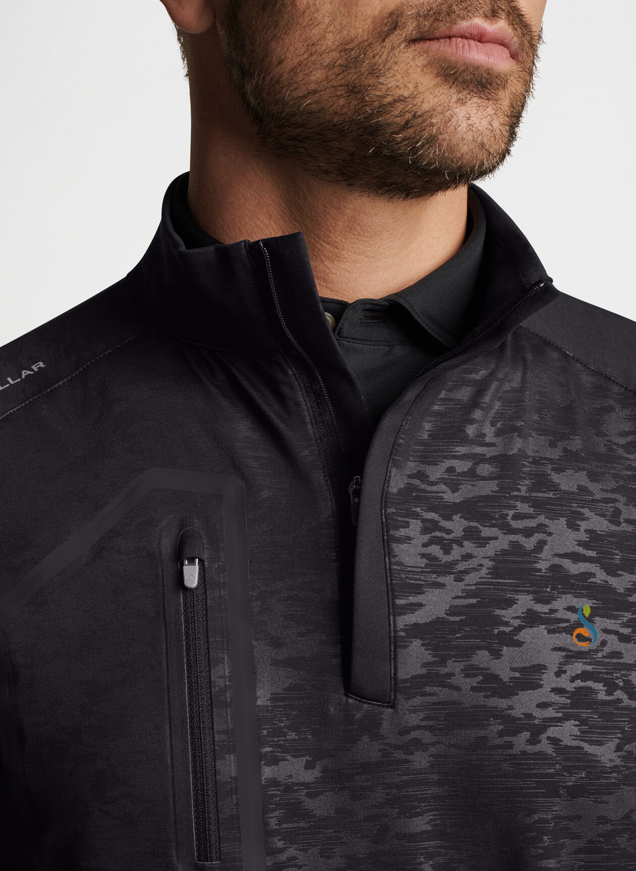 Peter Millar Forge Camo Performance Quarter-Zip Vest