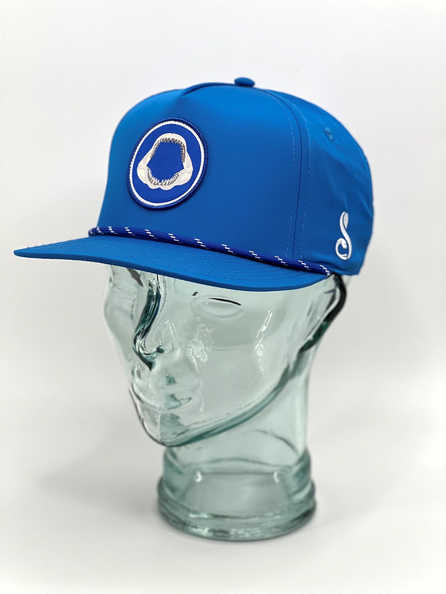 Pukka Megalodon Circle Patch Structured High Crown 5 Panel Snap Back Rope Hat