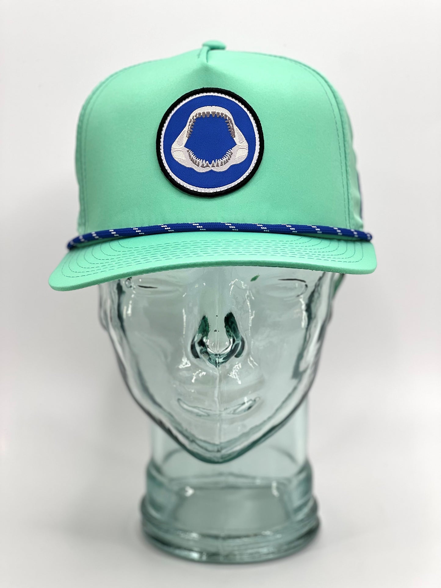 Pukka Megalodon Circle Patch Structured High Crown 5 Panel Snap Back Rope Hat