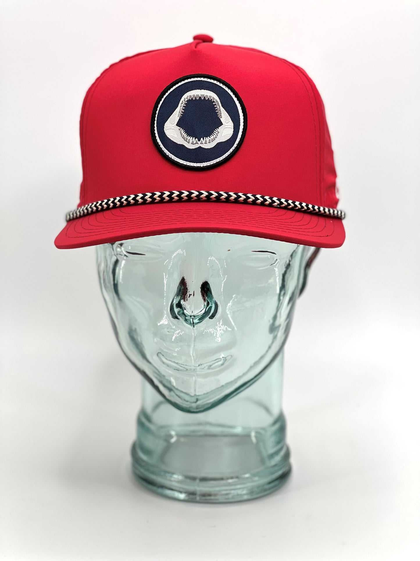 Pukka Megalodon Circle Patch Structured High Crown 5 Panel Snap Back Rope Hat