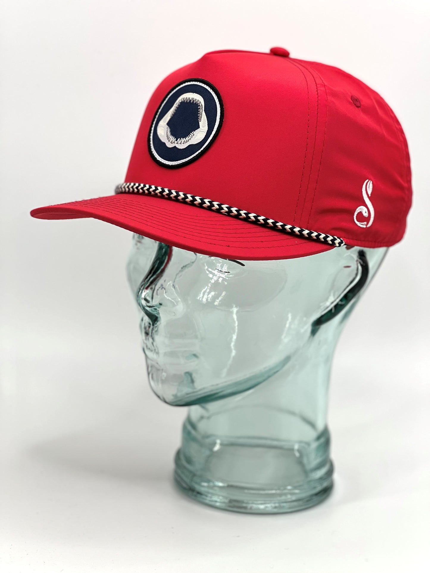 Pukka Megalodon Circle Patch Structured High Crown 5 Panel Snap Back Rope Hat