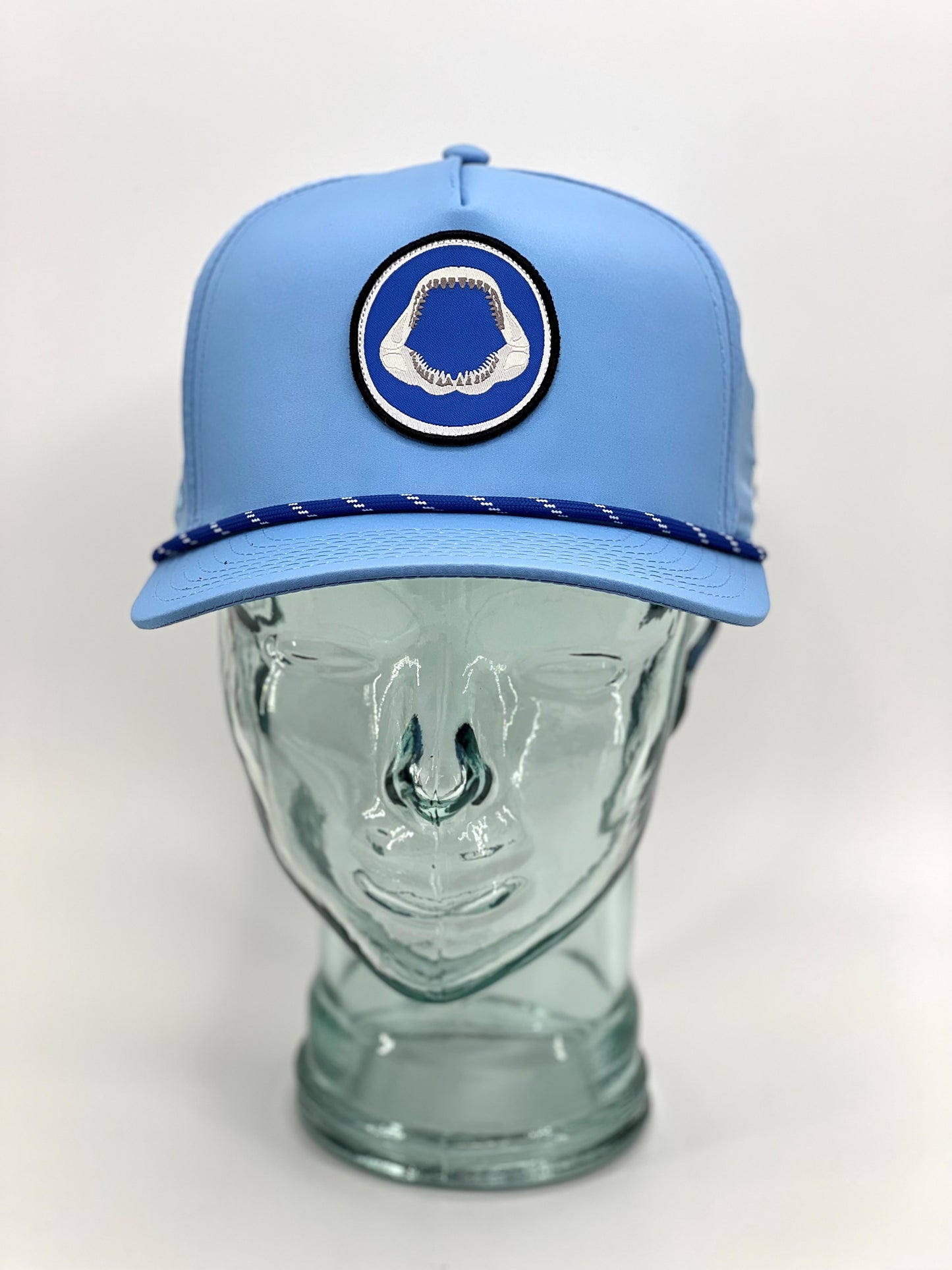 Pukka Megalodon Circle Patch Structured High Crown 5 Panel Snap Back Rope Hat