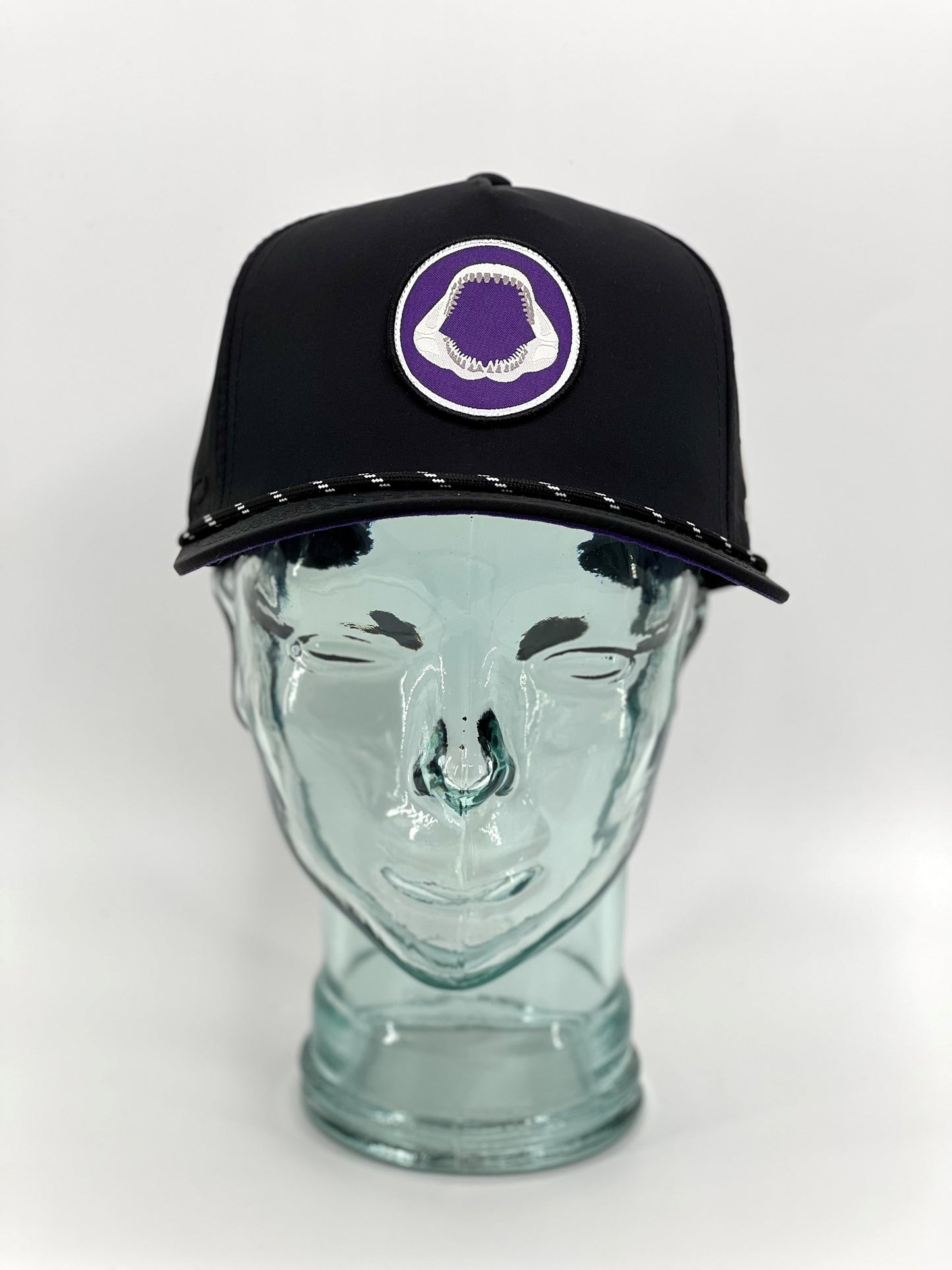 Pukka Megalodon Circle Patch Structured High Crown 5 Panel Snap Back Rope Hat