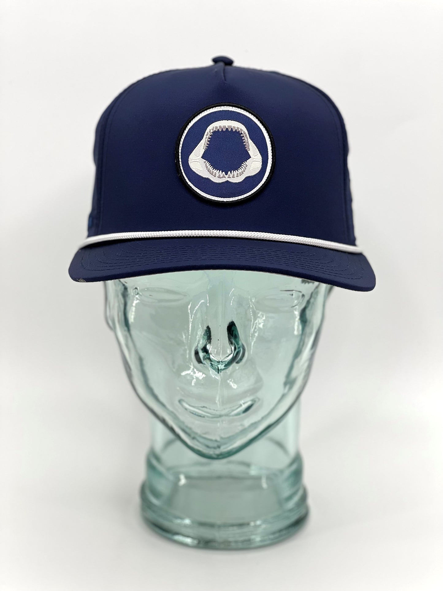 Pukka Megalodon Circle Patch Structured High Crown 5 Panel Snap Back Rope Hat