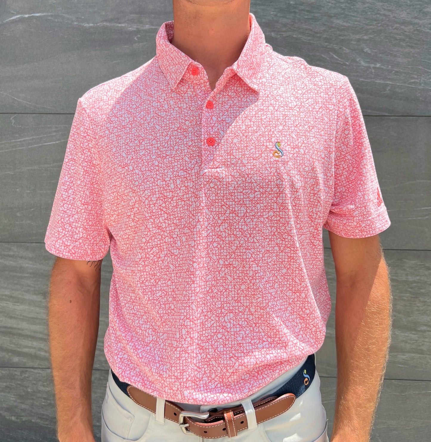 Adidas Men's Abstract Print Polo