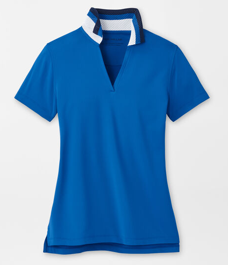 Peter Millar Ladies Louise Eyelet Collar Drop-V Polo