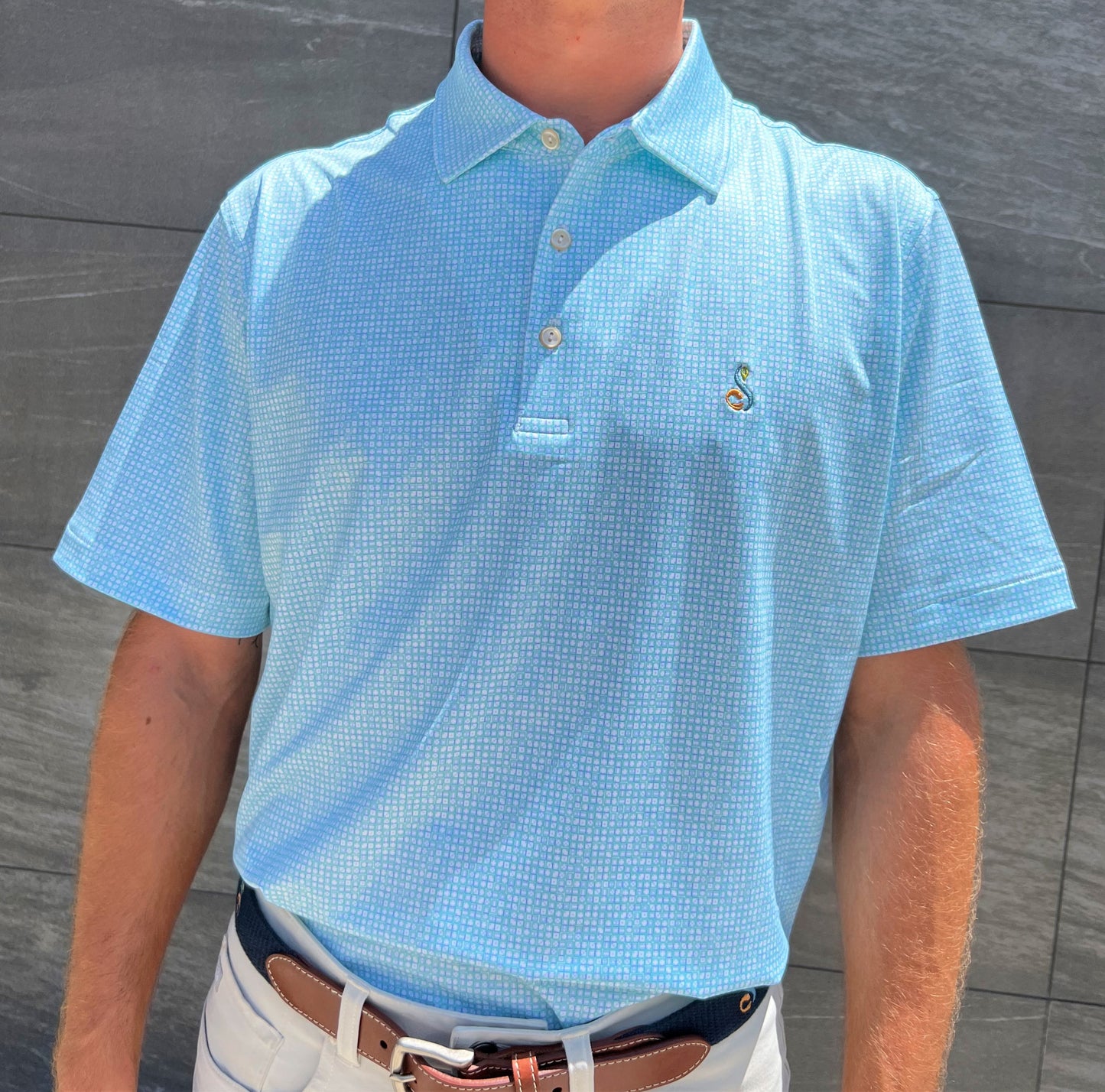 Peter Millar Men's Dominoes Performance Jersey Polo