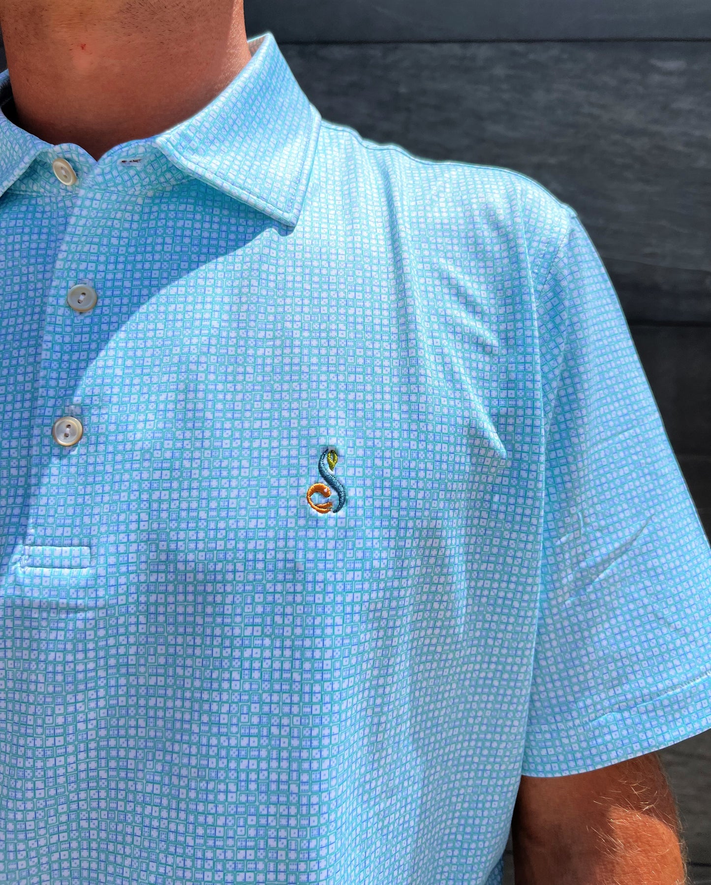 Peter Millar Men's Dominoes Performance Jersey Polo
