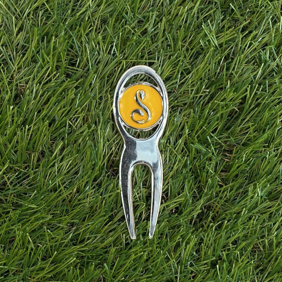 PRG Double Prong Orange Glass Divot Tool
