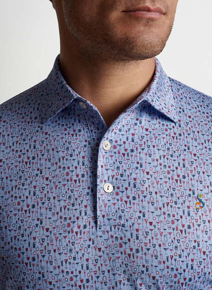Peter Millar Deco Cocktails Performance Jersey Polo