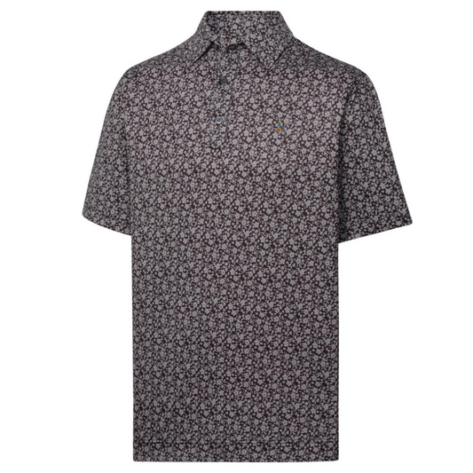 SPECIAL ORDER: FootJoy Painted Floral Lisle Polo - Black