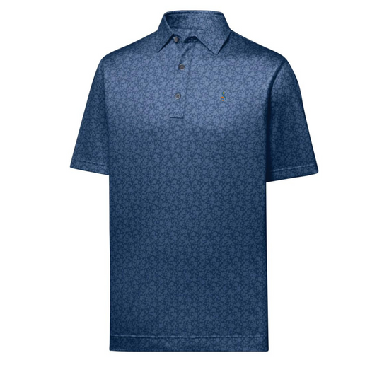 SPECIAL ORDER: FootJoy Painted Floral Lisle Polo - Navy
