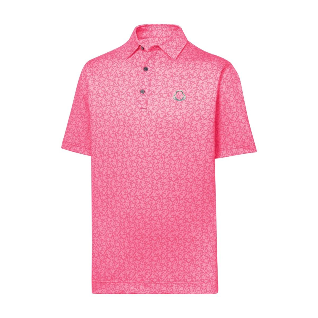 SPECIAL ORDER: FootJoy Painted Floral Lisle Polo - Watermelon