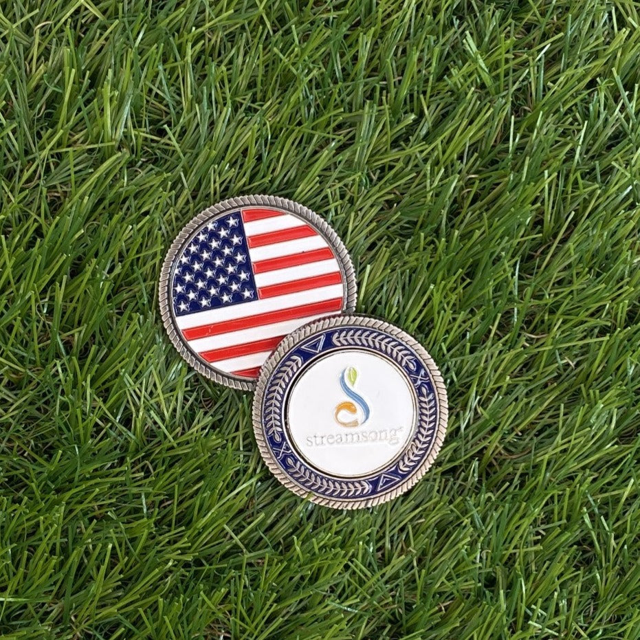 Ahead American Flag Coin with Marker